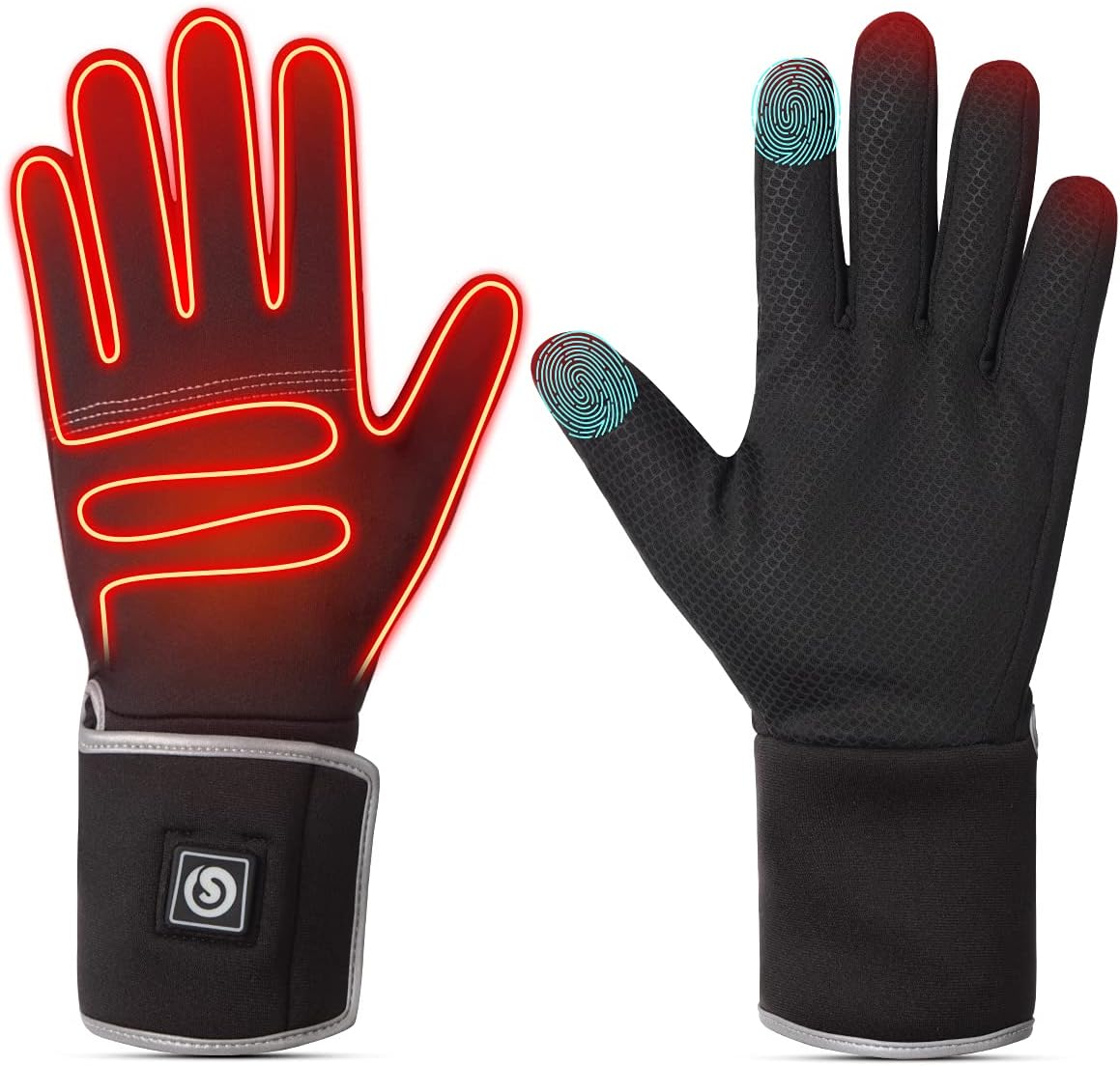 SAVIOR HEAT Heated Glove Liners for Men Women, Rechargeable Battery Electric Heated Gloves, Winter Warm Glove Liners, Thin Gloves Riding Ski Snowboarding Hiking Cycling Hand Warmers