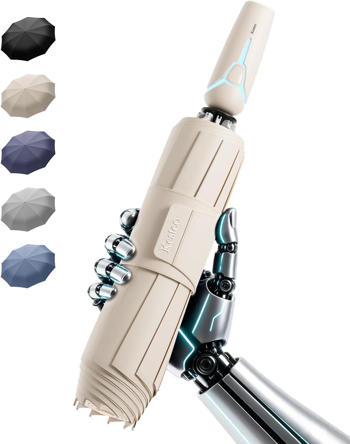 Windproof Travel Umbrella for Rain, Withstand 85MPH Winds, 52 Inch Automatic Reverse Fold Umbrellas Easy Auto Open Close, Portable Compact Umbrella Includes Cover Bag, Perfect for Travel, Car, Commute, Women Men, Backpack