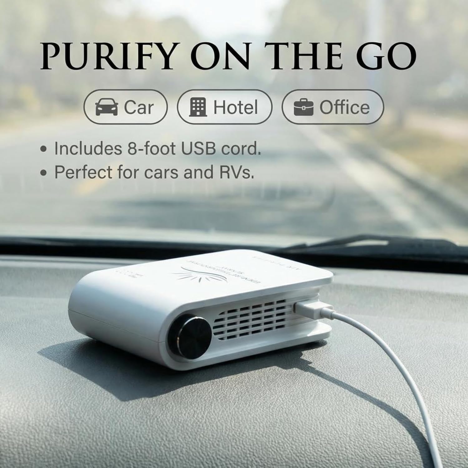 EdenPURE Thunderstorm Sunray Air Purifier Plug In Ionizer Plasma Remover | Odor & Smoke Eliminator, No Filter, Perfect for Home, Pets, Car and Removes Mold - USB Powered, Portable for Indoor & Travel